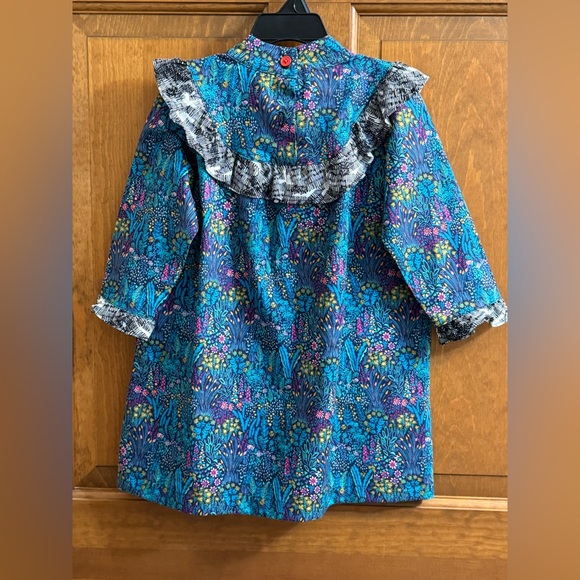 NWOT Size 2-3T Little Moony Handmade Dress in Beautiful Floral Print w/ Ruffle - Picture 6 of 7